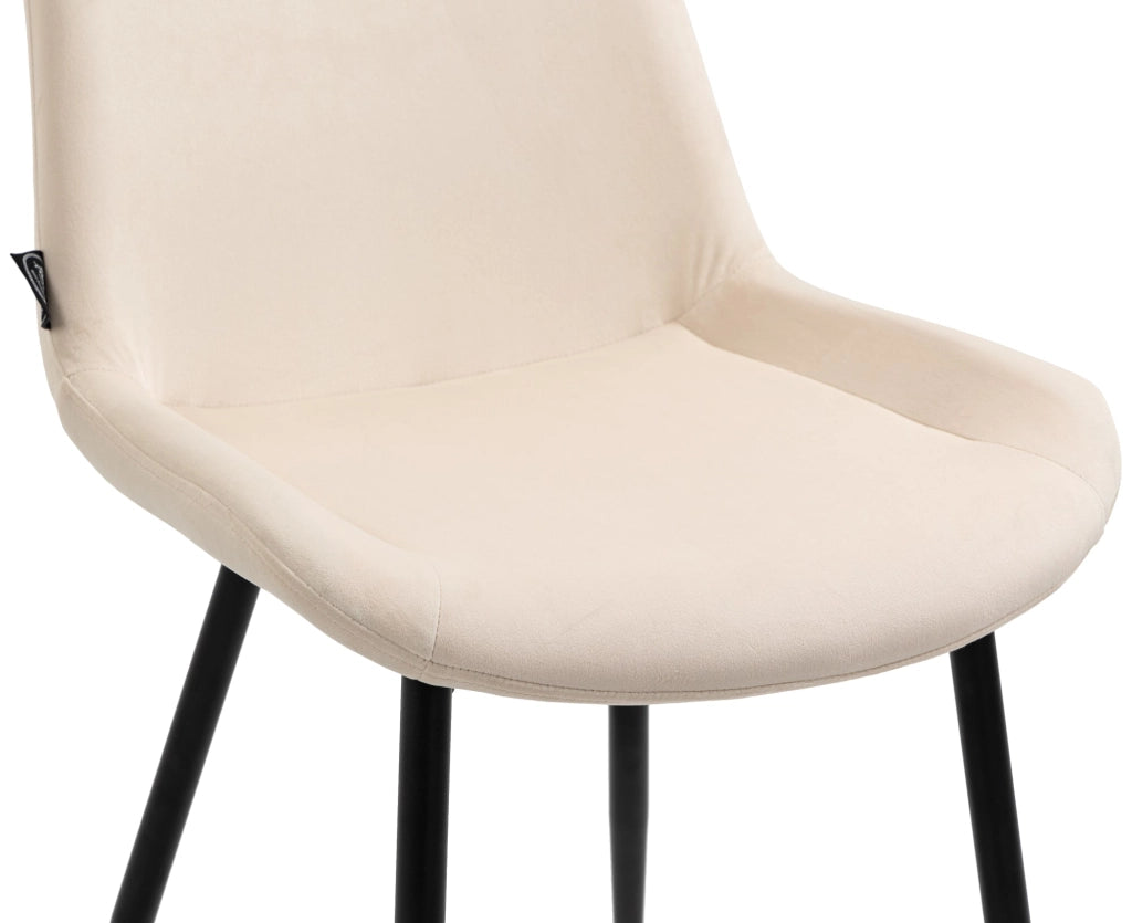Set di 2 sedie da pranzo Victoria in velluto crema