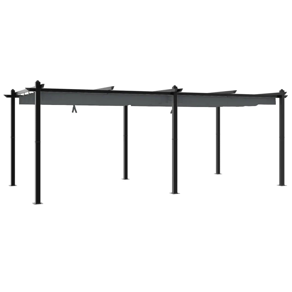 Gazebo Giardino con Tetto Retrattile Antracite 3x6 m Alluminio 3217062
