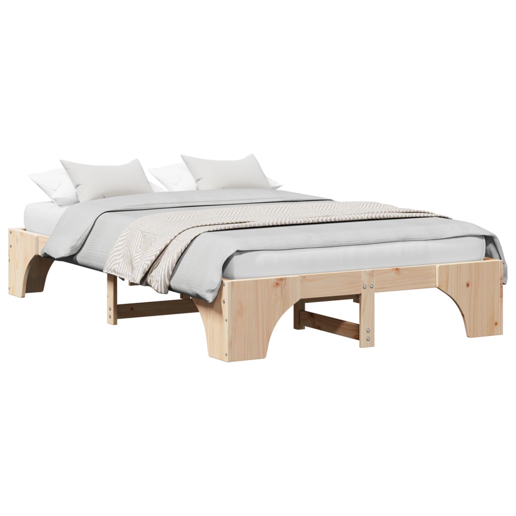 Struttura Letto Naturale Legno massello di pino 135 x 190 cm