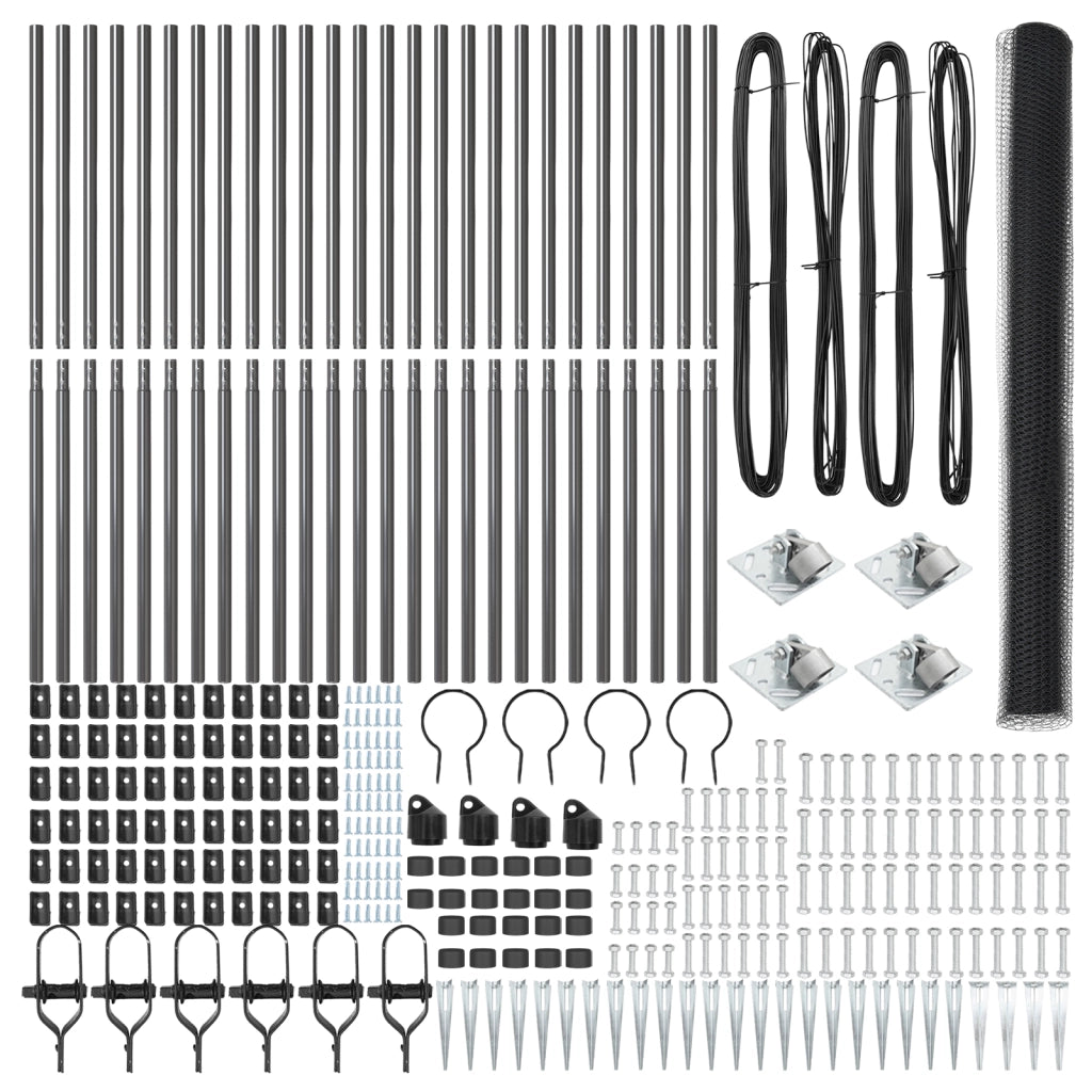 Recinzione Esagonale  Grigia 1.5x50 m Acciaio