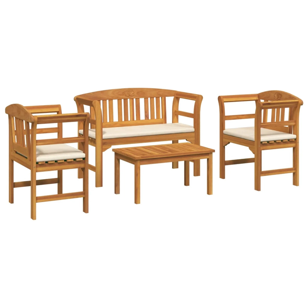 Set da giardino con divano a rosa con cuscino 4 pcs
