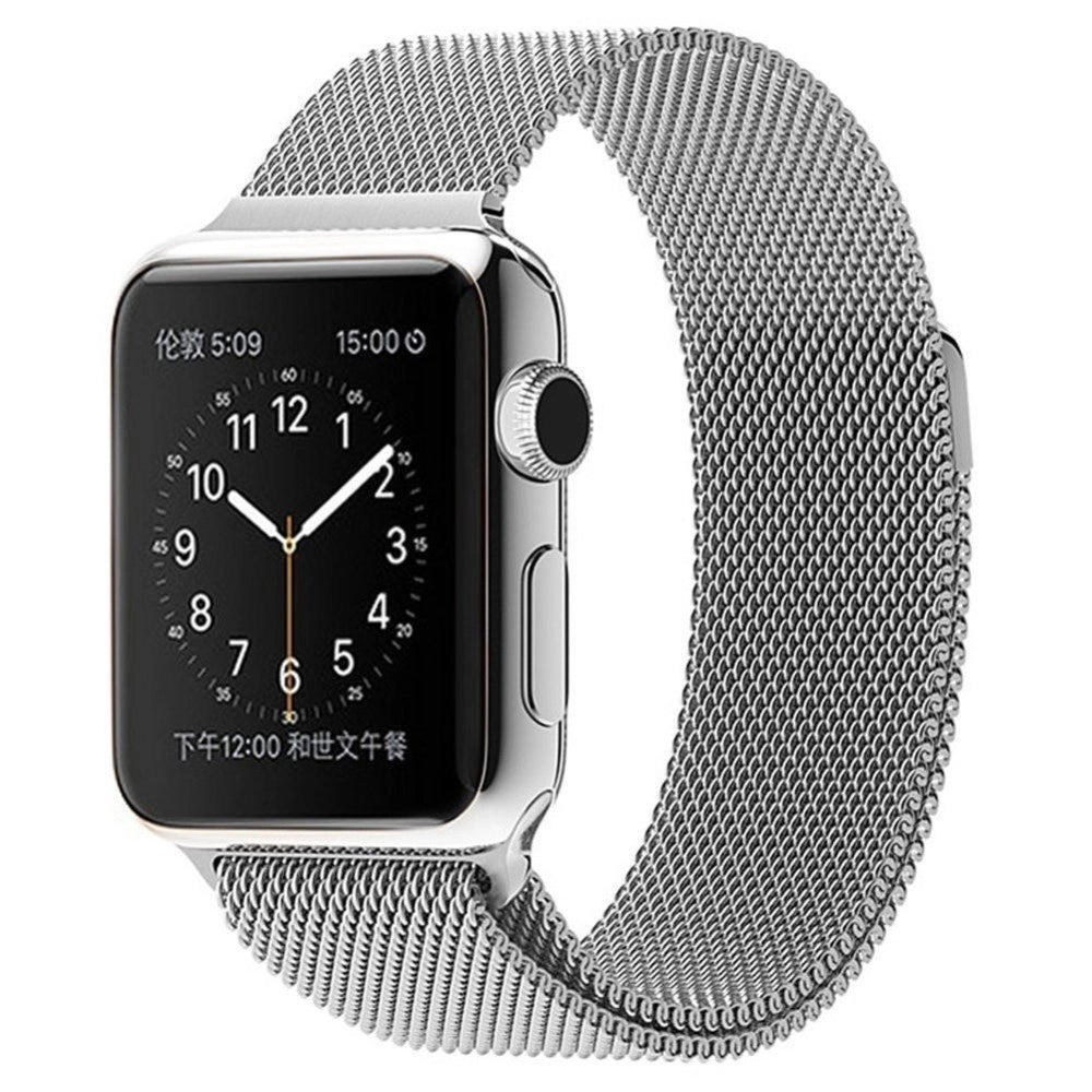 Trade Shop - Cinturino Argento 42mm Maglia Milanese Iwatch Serie 3/2/1 Chiusura Magnetica -