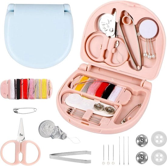 Kit di cucito per emergenze portatile per principianti - borsa ripiegabile, tasca per viaggiatori familiari.