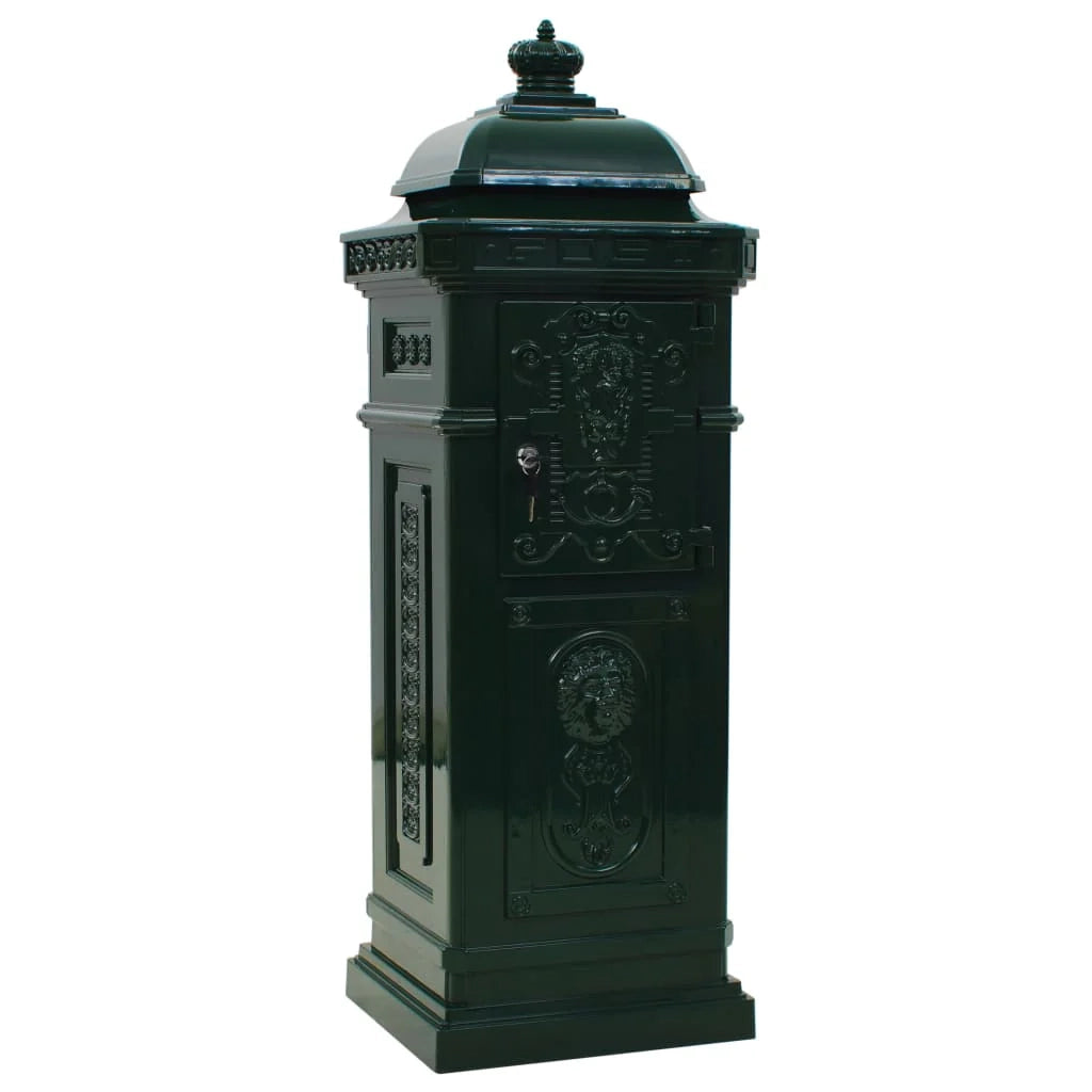 Cassetta postale vintage in alluminio antiruggine verde 02_0041555
