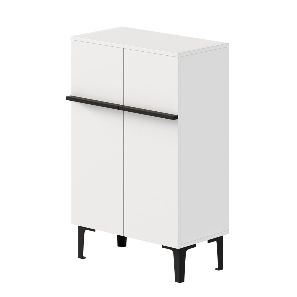Scarpiera con Ante e Ripiani Regolabili ¨C Xylo ¨C Bianco, Salvaspazio, 95x60x34,5 cm