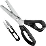 Serra Professionale con Lame Zig Zag - 23 cm di Lunghezza Totale - Serra in Acciaio Inossidabile - Serra per Tessuti - Leggera - Adatta per Destra/Sinistra - Serra per Tessuti