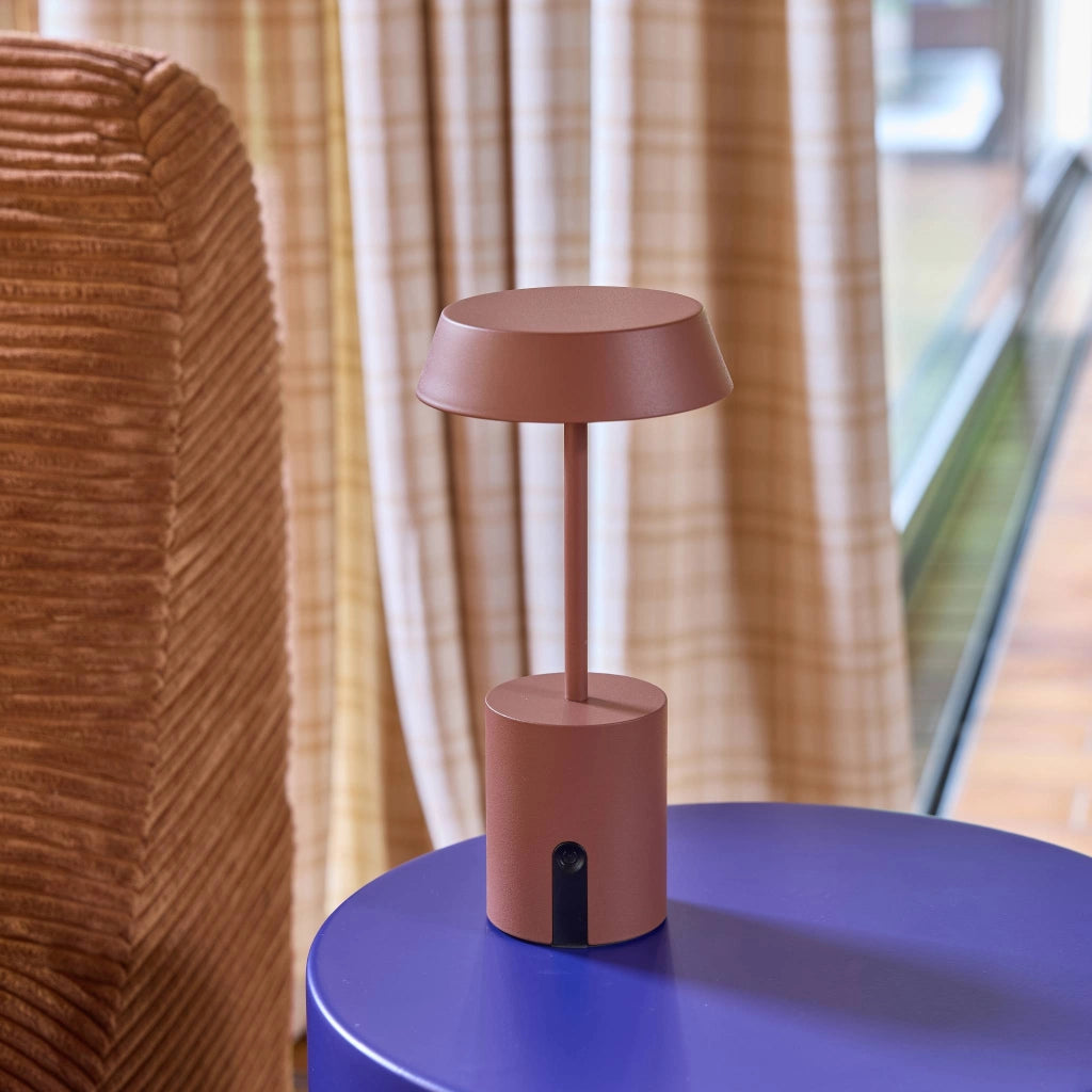 Lampada da tavolo per interni/esterni led metallo ø10,8cm, terracotta