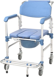 Sedile per bagno con ruote, schienale e sedile pieghevole fino a 150 kg - Sedile per doccia per anziani e disabili