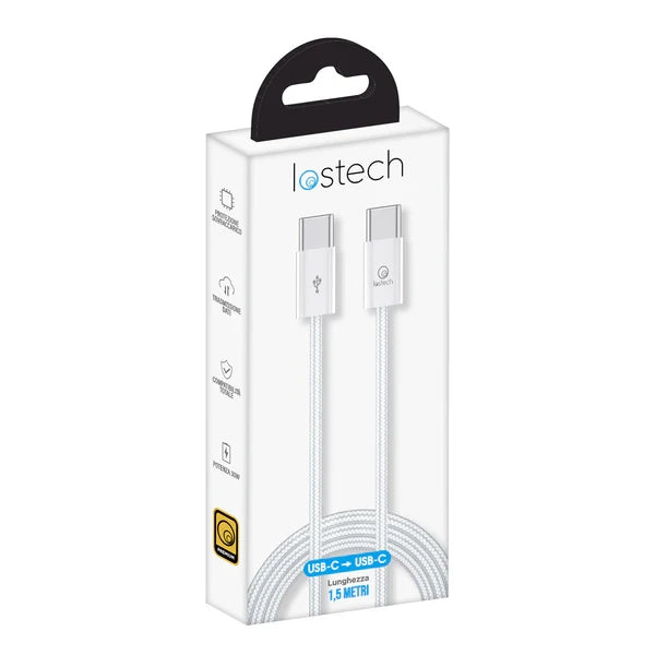 CAVETTO PER SMARTPHONE ingresso e uscita tipo C - 1,5 mt  - LOSTECH