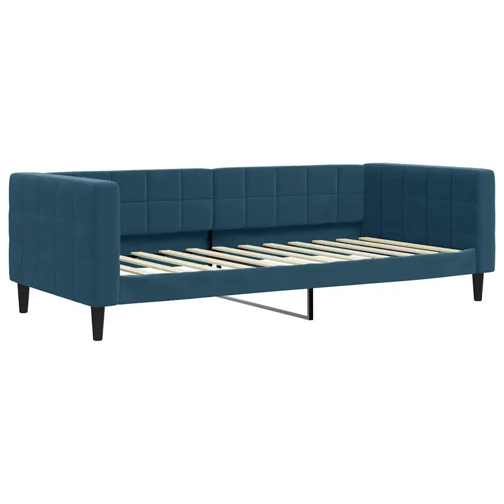Divano Letto Estraibile con Materassi Blu 90x200 cm Velluto 3196714
