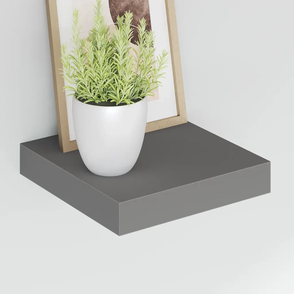 Scaffali a Parete 4 pz Grigio Lucido 23x23,5x3,8 cm in MDF cod mxl 67489