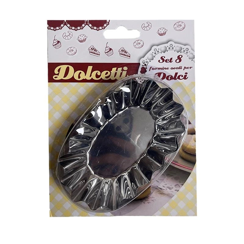 MAURY'S FORMINE OVALI PER DOLCI IN SET DA 8 PEZZI DA 10 CM