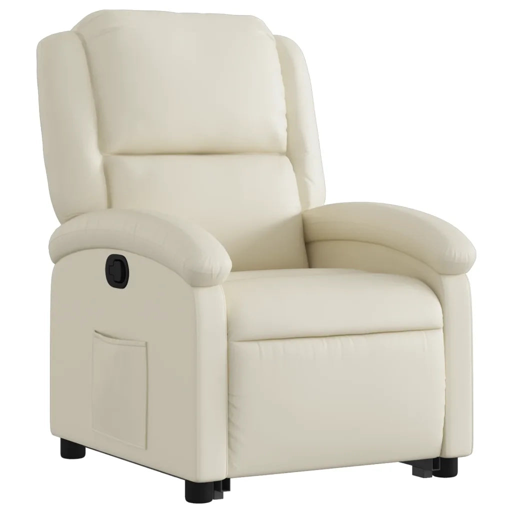 Poltrona Alzapersona Reclinabile Crema in Similpelle 3204227