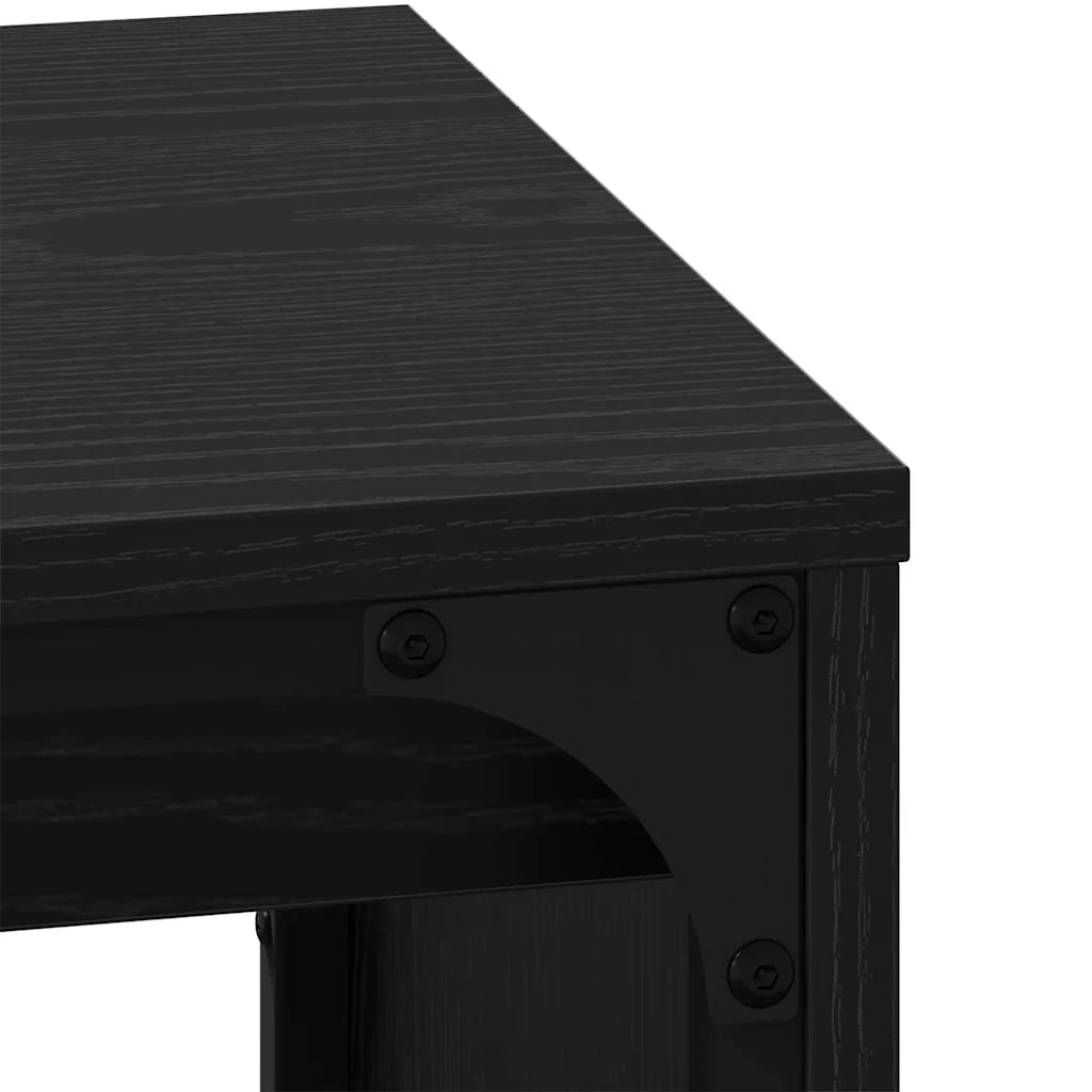 3 pz Tavolino da salotto | Tavolino da caff¨¨ | Tavolino da Soggiorno Rovere Nero Legno multistrato