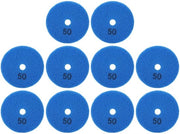 Schiavi abrasivi 125 mm 50 Grit - 10 pezzi - Blu - Per pietra/beton/keramica - Utilizzo umido/secco - Alta qualità - Dischi abrasivi