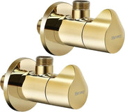 Valvola di angolo a 2 pezzi, valvola di chiusura di angolo 1/2 pollici x 3/8 pollici, valvola di regolazione del flusso di acqua 1/4 giri per rubinetto e toilette
