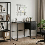 Scrivania con Spazio di Archiviazione Rovere Nero 8008002