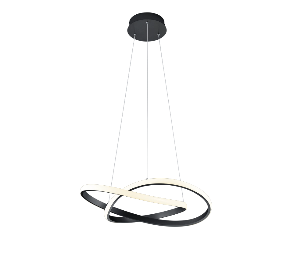 Lampada a sospensione LED cerchio, metallo, antracite, D 60 cm, Course