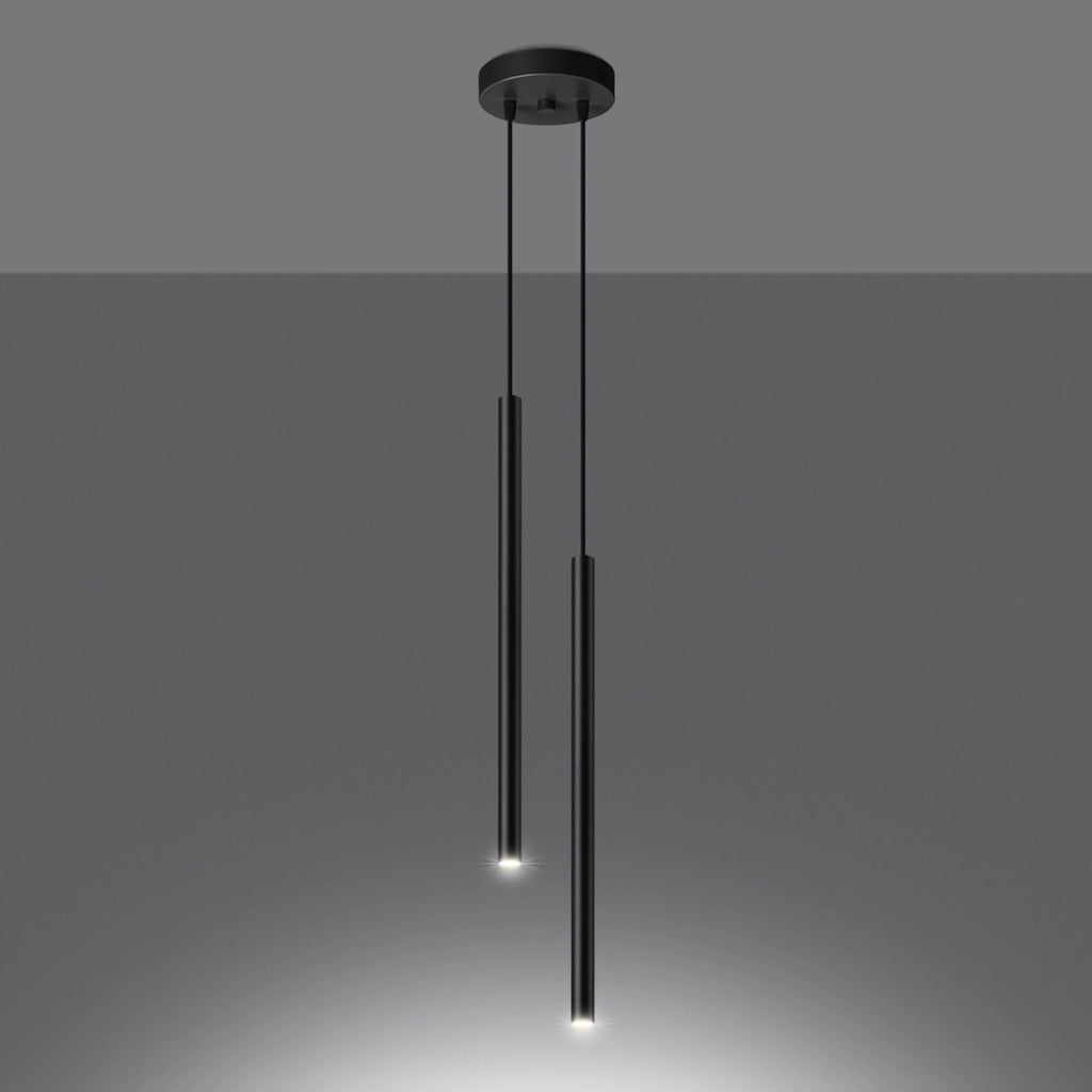 Lampada a sospensione nera 2 tubi 2xG9 VELINO Pure Lume