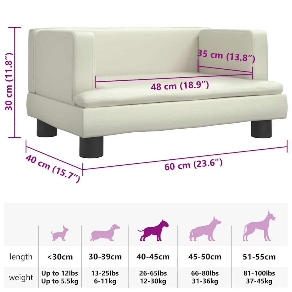 Divano letto per cani comodo 60 x 40 x 30 cm crema similpelle 02_0042719