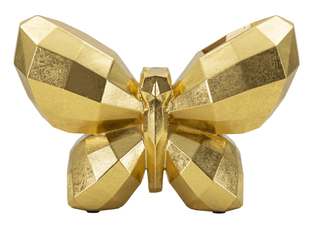 Vaso Butterfly Gold 22,5x8x15 cm in Resina Oro