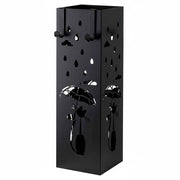 Portaombrelli Moderno In Metallo Con Gatto Decorativo Due Ganci Laterali Vaschetta Scolapioggia Removibile Base Antiscivolo Stand Per Casa E Ufficio 49 X 15.5 X 15.5 Cm Nero