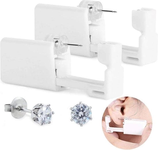 Kit di piercing temporaneo con protezione - acciaio inossidabile - 2 pezzi