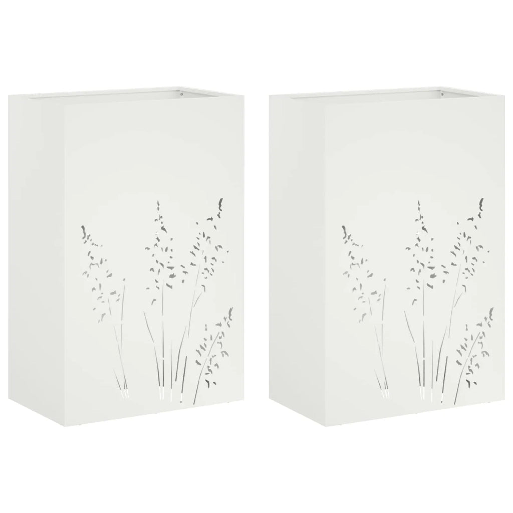 Vaso da giardino 2 pz Bianco 50 x 30 x 75 cm 8005781