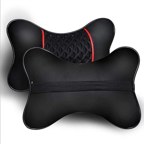 Cuscino per auto da viaggio - Sostegno cervicale - Disegno confortevole - Cintura elastica - Adatto per la colonna vertebrale cervicale - 28x18 cm - Cuscino per auto