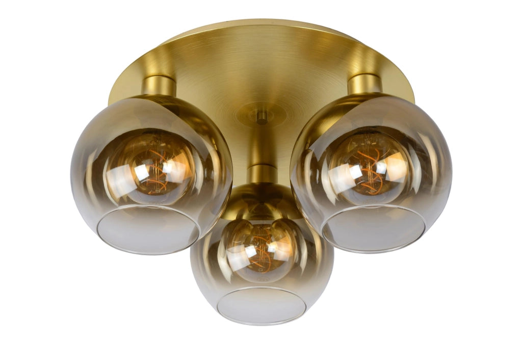 Plafoniera Lucide Marius 3 luci E27 sfere oro opaco