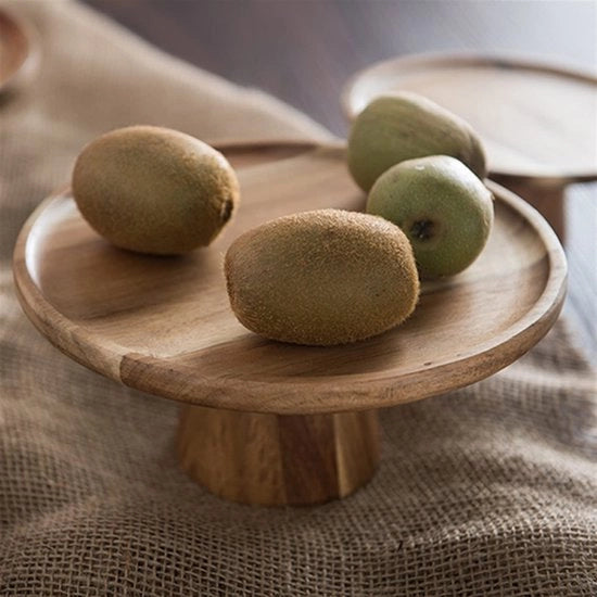Dienblad in legno per dolci, scatole per servire creative, tavola multifunzionale in legno per dessert, frutta e snack, arredamento per la casa (grande) 20*20*4,5 cm
