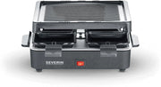 Severin rg 2370 - mini griglia per raclette con piastra antiaderente e 4 padelle, grill da tavolo per fino a 4 persone, potenza 600 w, colore: nero