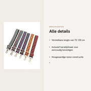 Fascia Regolabile da Spalla 72-130 cm - Stile Boho - Cinturino Sostitutivo - Grilletto - Cinturino in Nylon Duraturo - Comfortevole e Robusto - Cinturino per Borsa