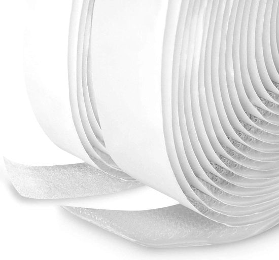 Nastro Adesivo con Velcro Bianco 20mm Largo - Nastro Hook & Loop 5m - KROW5 Tavolo per Bambini