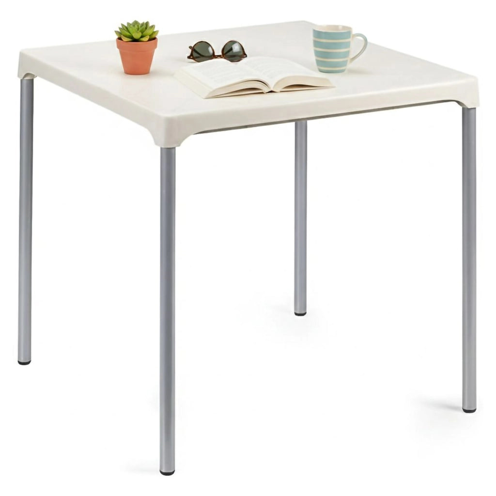 Brownstown, Tavolo da Esterno 4 Posti Made in Italy, 75x75x72h cm Bianco