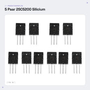 5 Paia Transistori PNP a Silicio 2SC5200 - Transistori di Alta Potenza - Nero - Componenti Elettronici di Alta Qualità - Adatto per...
