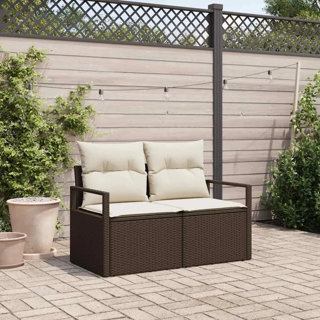 Divano da giardino con cuscino-Sofa da Giardino-Divano da esterno 120 x 62 x 69 cm. polyrattan 705556