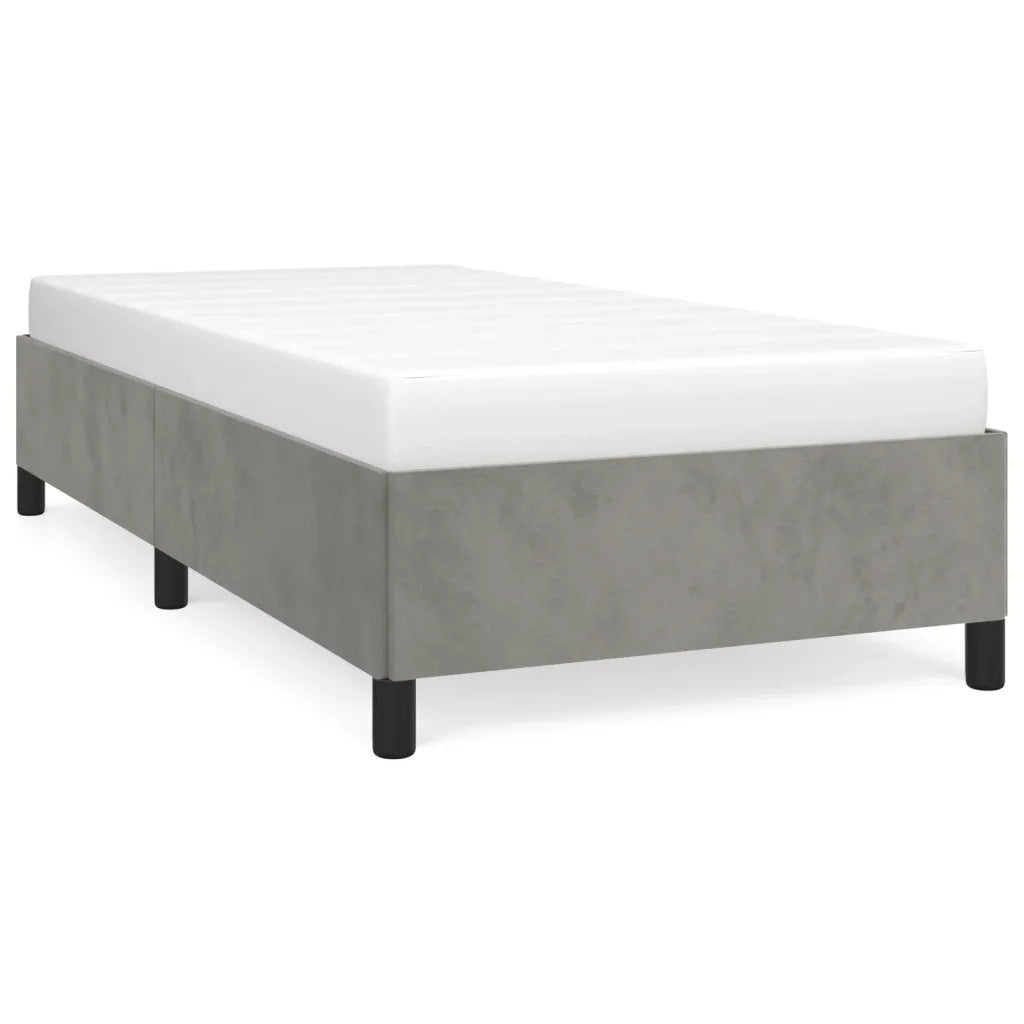 Giroletto senza Materasso Grigio Chiaro 100x200 cm Velluto 347306