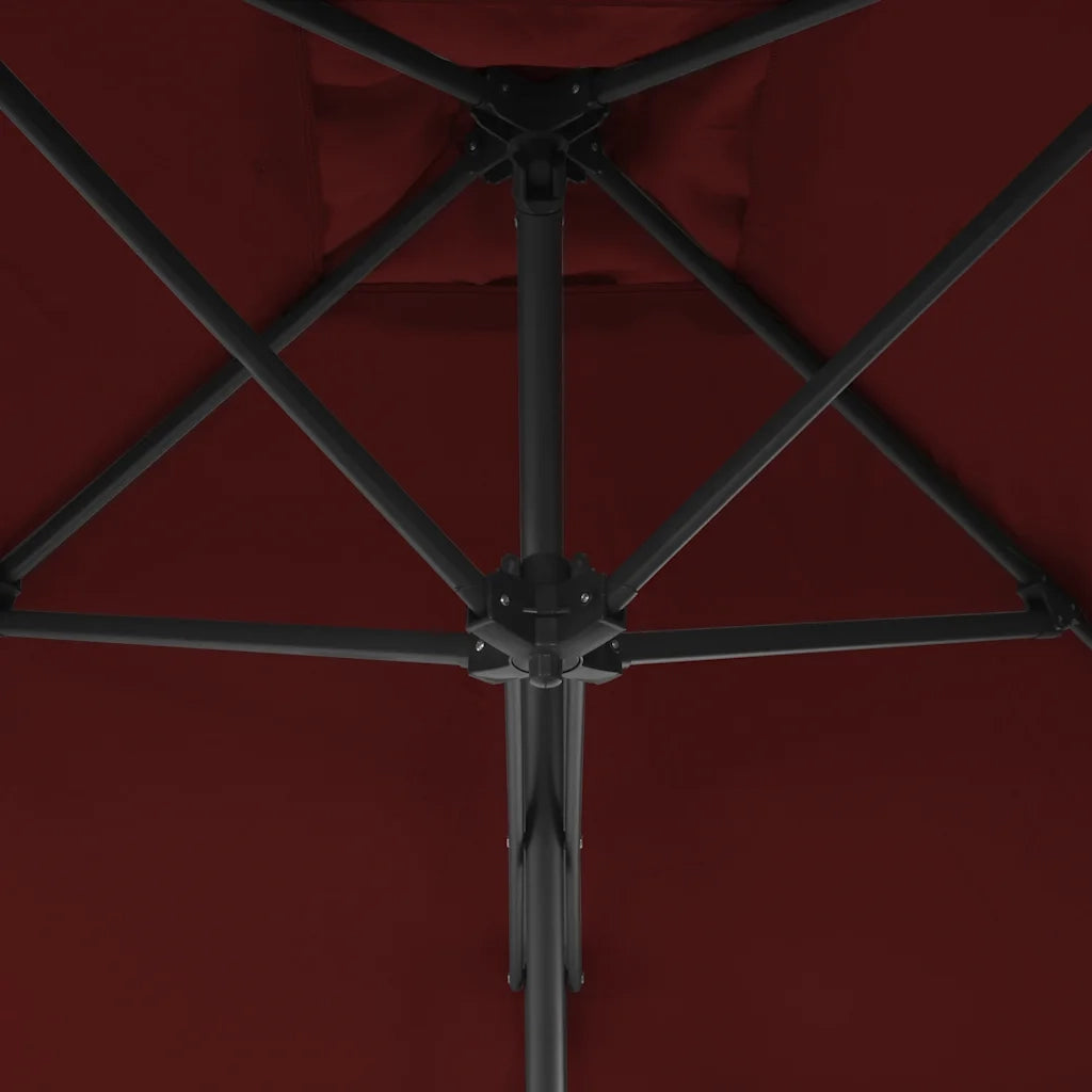 Ombrello | Parasolne con Palo in Acciaio Rosso Bord¨° 300x230 cm
