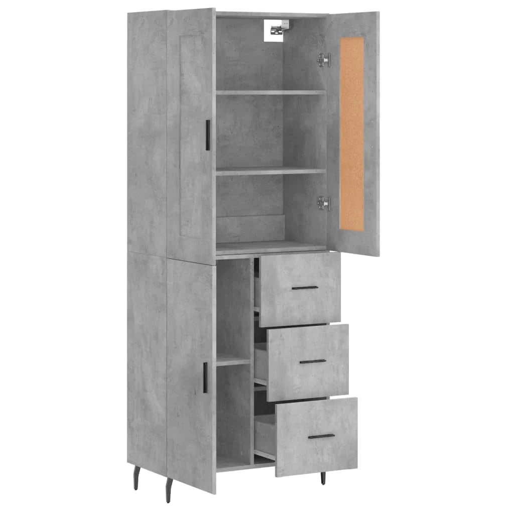 Buffet credenza cassettiera armadio mobile contenitore organizer cucina soggiorno salotto alto 69,5 x 34 x 180 cm legno ingegnerizzato grigio 02_0034597