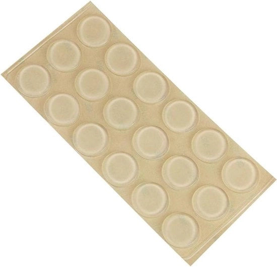 Pavimento anti-slip siliconico trasparente autoadesivo senza buchi 20 mm di diametro 3 mm di spessore [18 pezzi] - Mobili, porte, finestre, ante, cassetti Lavastoviglie