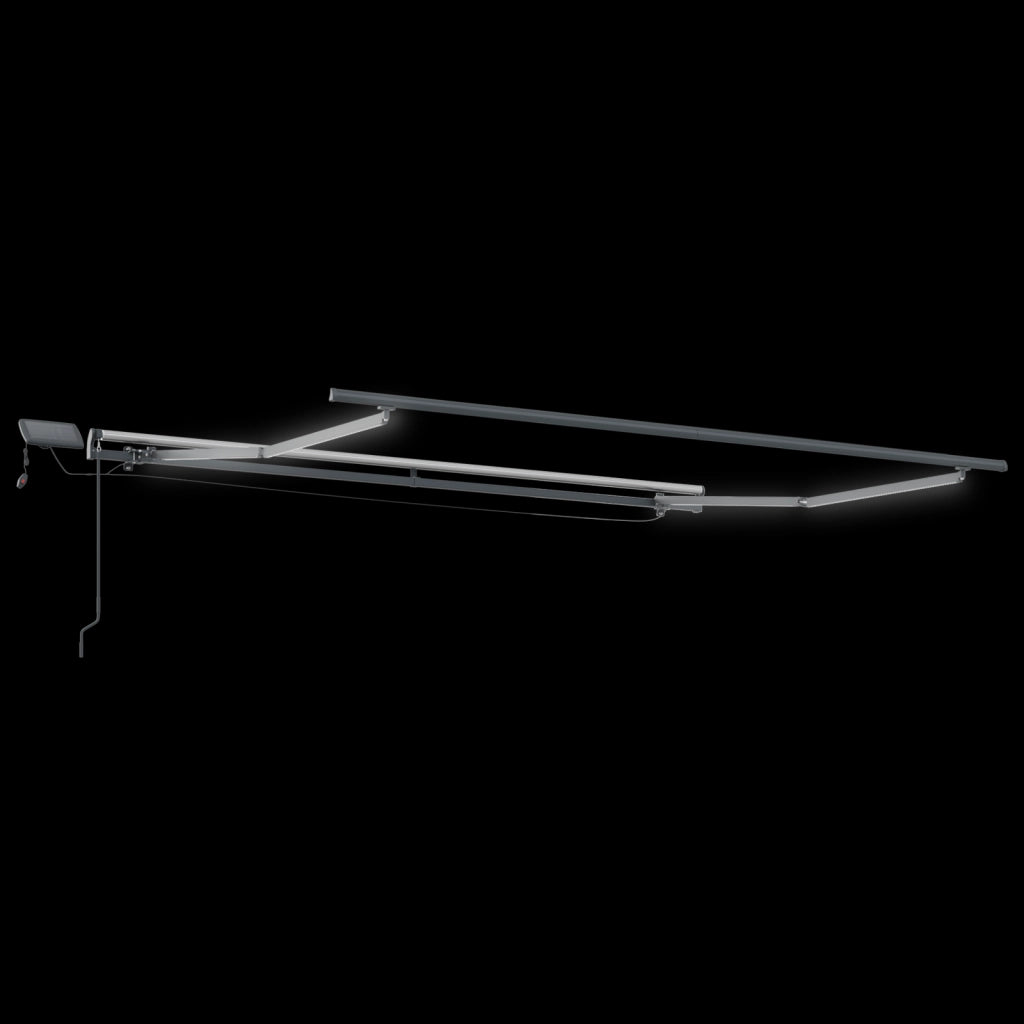 Tenda Retrattile Manuale con LED Nera 350x250 cm