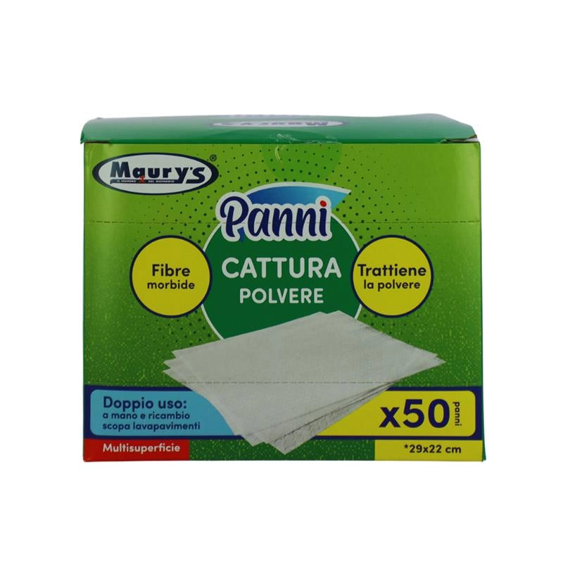 MAURYS PANNI CATTURA POLVERE RICARICA 50 PZ MULTISUPERFICIE 29X22 CM