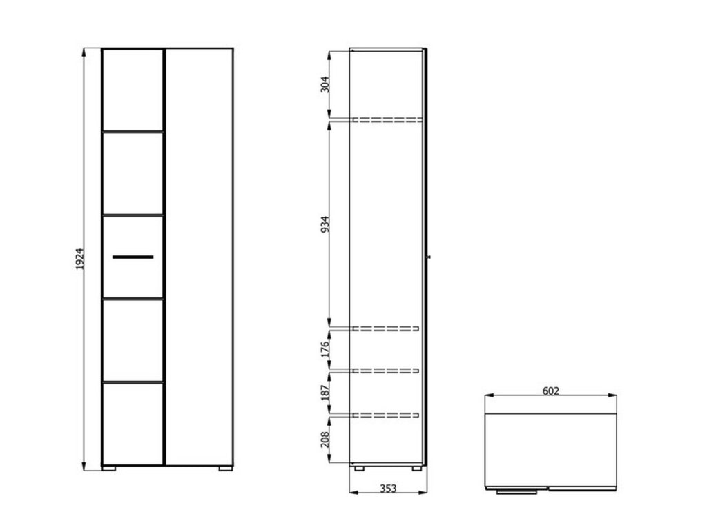 Armadio Camera da Letto Griante, Guardaroba 2 Ante Appendiabiti, 60x192.5h cm Bianco