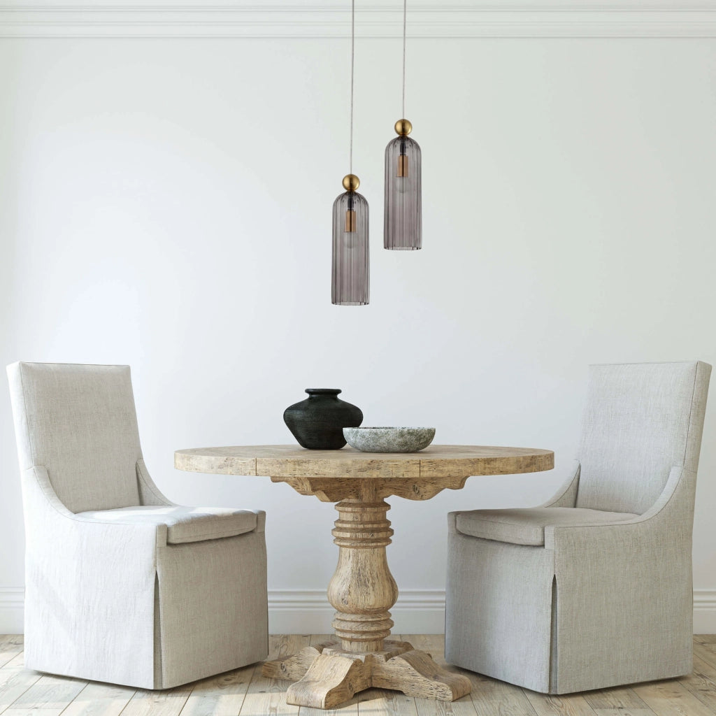Lampada a sospensione Piega Light Prestige vetro fumé E14