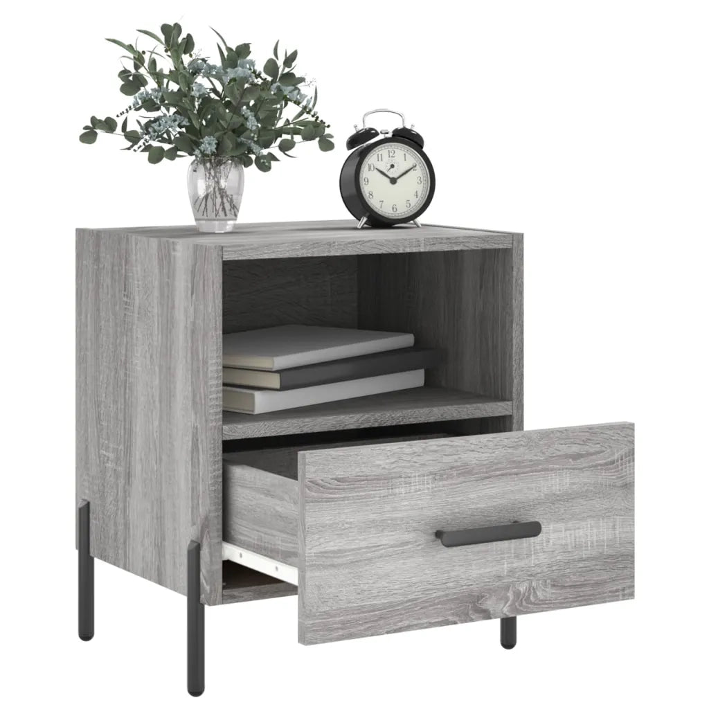Set di 2 Comodini | Armadio da Notte | Mobiletto da notte Grigio Sonoma 40x35x47,5 cm in Legno Multistrato