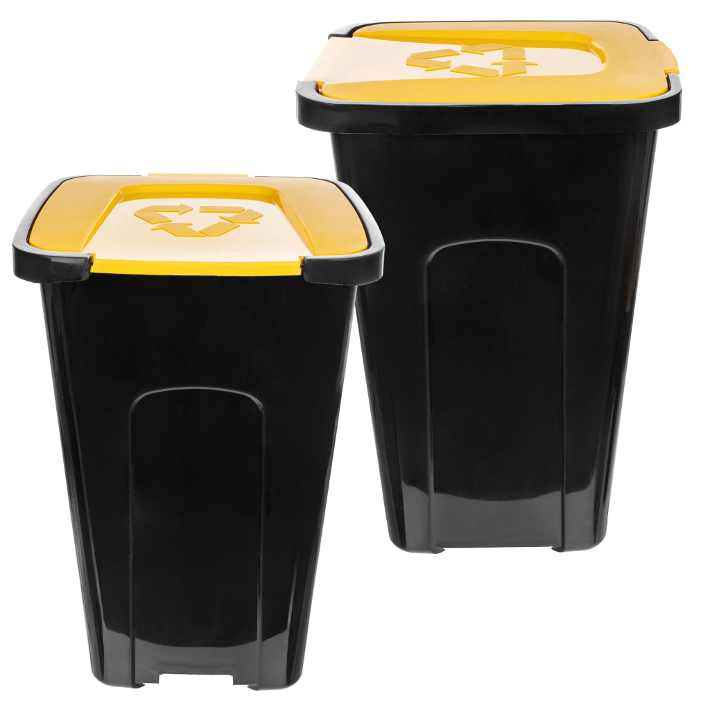 Contenitore per la raccolta differenziata KADAX, 50 litri, in plastica gialla.