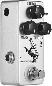 Pedale Effetto per Chitarra - Boost Overdrive - Creare la Musica - Cassetta Interamente Metallica - 9,3 x 3,8 x 3,2 cm - Argento