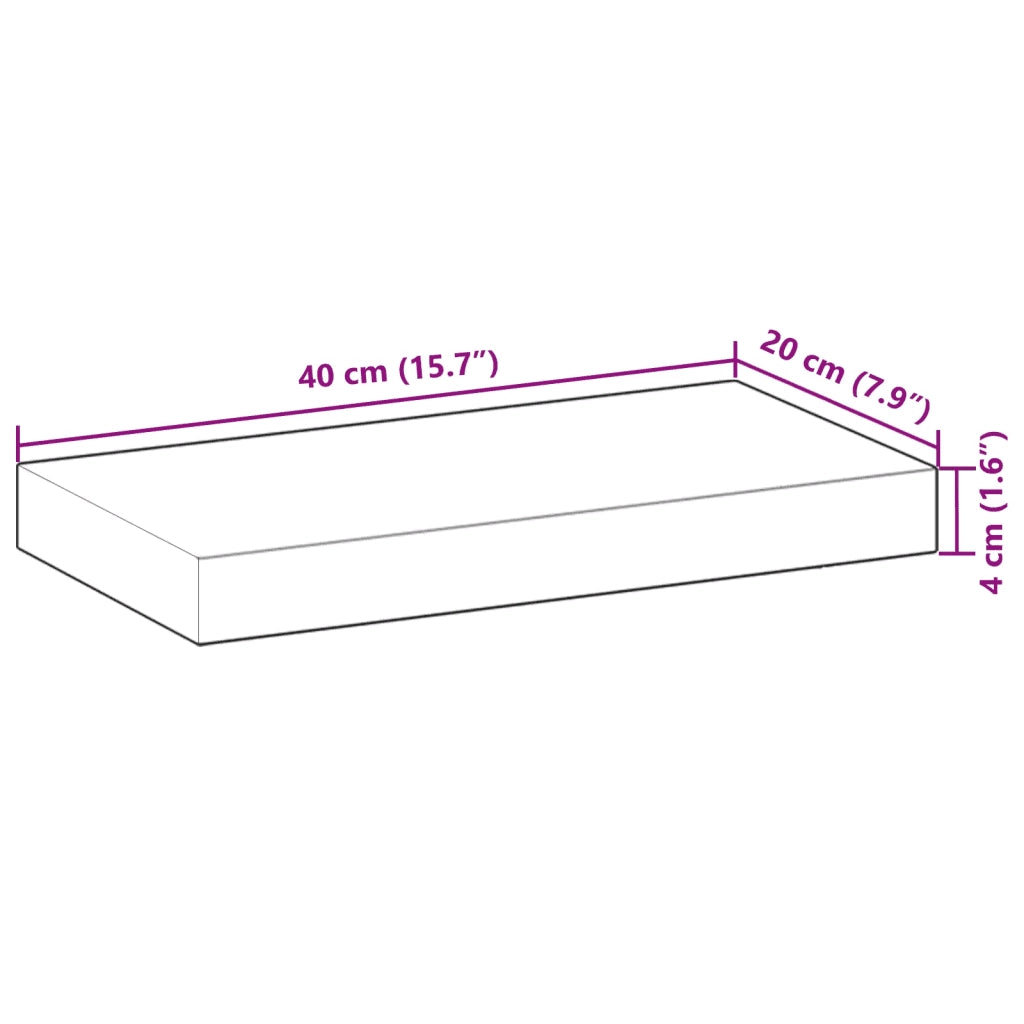 vidaXL Mensole da Parete 3 pz 40x20x4 cm Legno Acacia Non Trattato