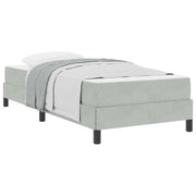 Letto singolo | Letto per adulti | Letto a molle con materasso Grigio chiaro 90 x 210 cm Tessuto